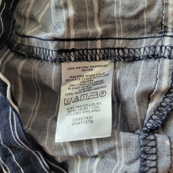 Loft Outlet Women's Navy Blue and White Button-Up Dress Size Small Petite - Picture 6 of 6